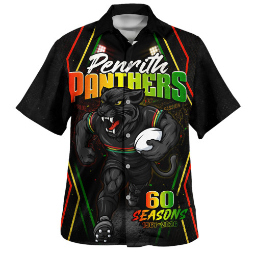Penrith Panthers Hawaiian Shirt Pride Rising Through 60 Seasons Of Glory