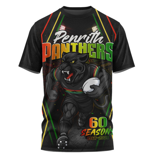 Penrith Panthers T-Shirt Pride Rising Through 60 Seasons Of Glory