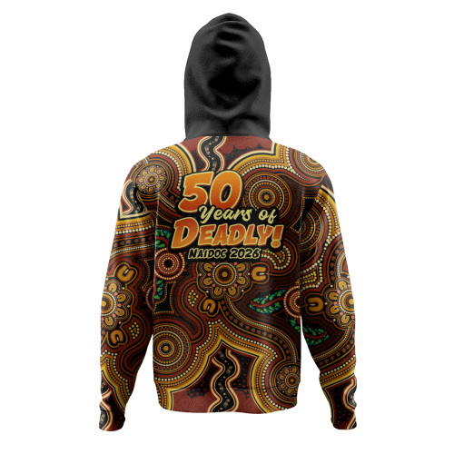 Indigenous Australian Aboriginal Hoodie NAIDOC Week Golden Dreaming Dot Art