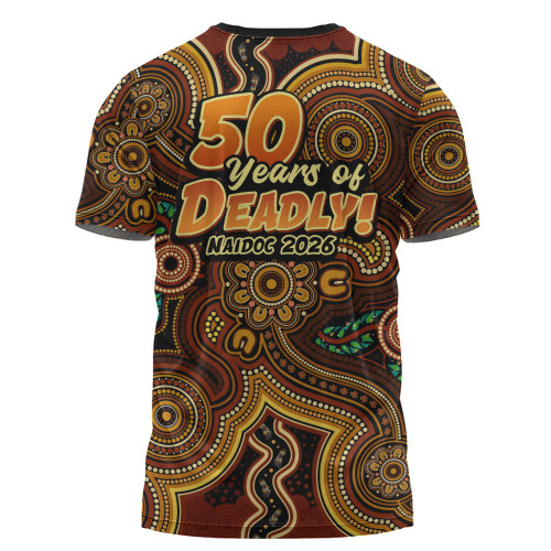 Indigenous Australian Aboriginal T-Shirt NAIDOC Week Golden Dreaming Dot Art
