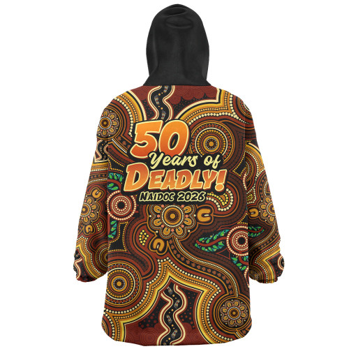 Indigenous Australian Aboriginal Snug Hoodie NAIDOC Week Golden Dreaming Dot Art