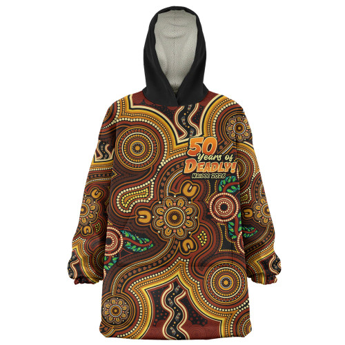 Indigenous Australian Aboriginal Snug Hoodie NAIDOC Week Golden Dreaming Dot Art
