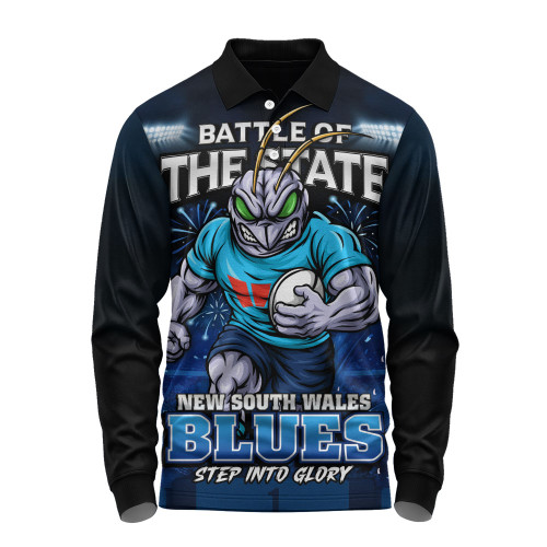 New South Wales Blues Long Sleeve Polo Shirt Origin Final Battle Rising Glory