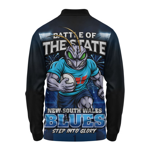 New South Wales Blues Long Sleeve Polo Shirt Origin Final Battle Rising Glory