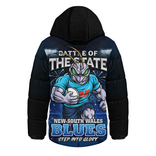 New South Wales Blues Hooded Padded Jacket Origin Final Battle Rising Glory