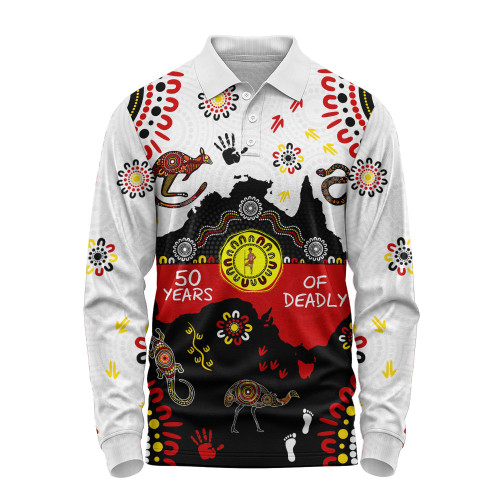 Indigenous Australian Aboriginal Long Sleeve Polo Shirt Naidoc Culture Of Country Spirit Pride
