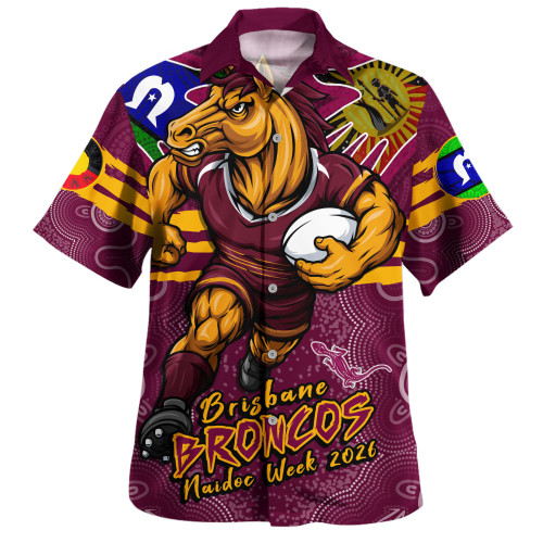 Brisbane Broncos Hawaiian Shirt NAIDOC Week 2026 Forged In Deadly Spirit