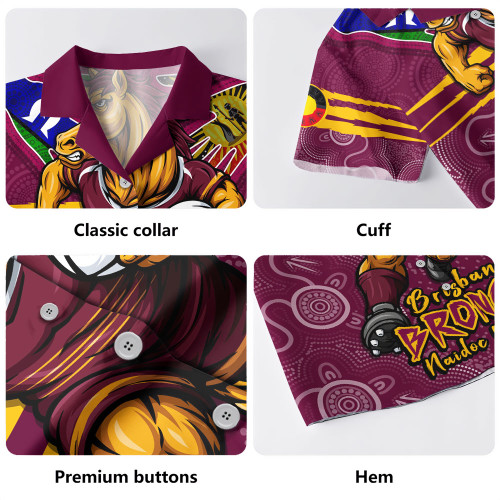 Brisbane Broncos Hawaiian Shirt NAIDOC Week 2026 Forged In Deadly Spirit