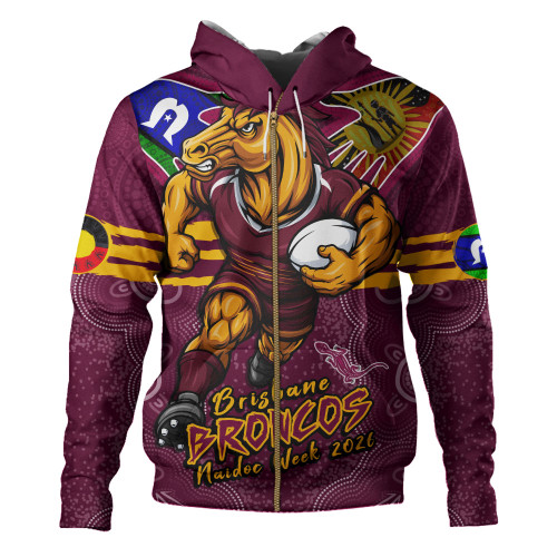 Brisbane Broncos Hoodie NAIDOC Week 2026 Forged In Deadly Spirit