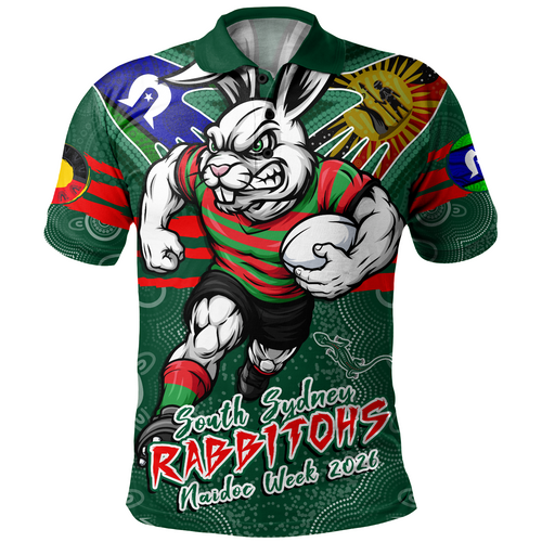South Sydney Rabbitohs Polo Shirt NAIDOC Week 2026 Forged In Deadly Spirit