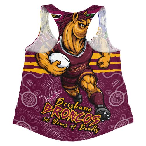 Brisbane Broncos Women Racerback Singlet NAIDOC Week 2026 Forged In Deadly Spirit