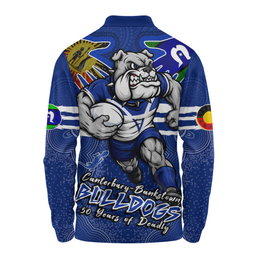 Canterbury-Bankstown Bulldogs Long Sleeve Polo Shirt NAIDOC Week 2026 Forged In Deadly Spirit