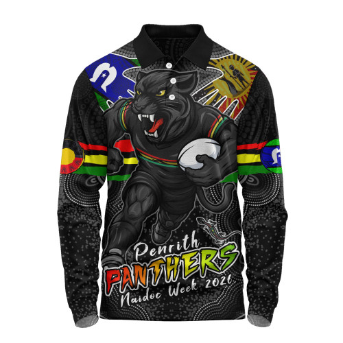Penrith Panthers Long Sleeve Polo Shirt NAIDOC Week 2026 Forged In Deadly Spirit