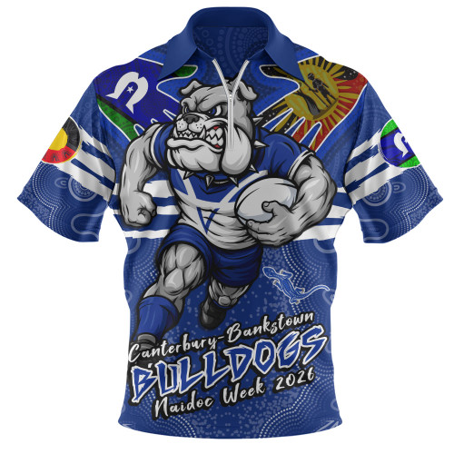 Canterbury-Bankstown Bulldogs Zip Polo Shirt NAIDOC Week 2026 Forged In Deadly Spirit