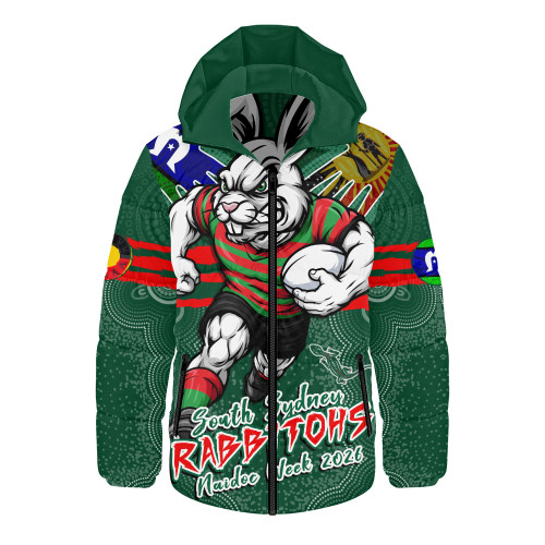 South Sydney Rabbitohs Hooded Padded Jacket NAIDOC Week 2026 Forged In Deadly Spirit
