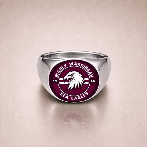 Manly Warringah Sea Eagles Rings Classic Crest Forever Pride