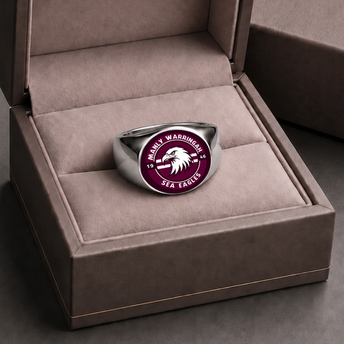 Manly Warringah Sea Eagles Rings Classic Crest Forever Pride