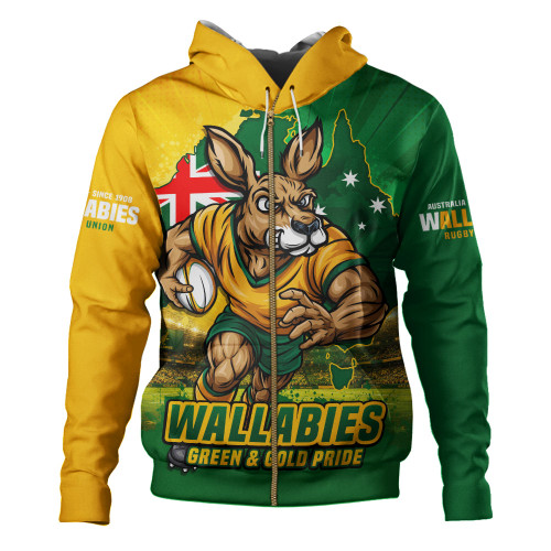 Aussie Wallabies Hoodie Rising Green Gold Nations Championship Force