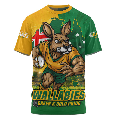 Aussie Wallabies T-Shirt Rising Green Gold Nations Championship Force