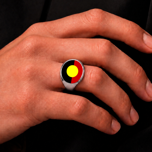 Australia Rings Aboriginal Flag Pride Spirit