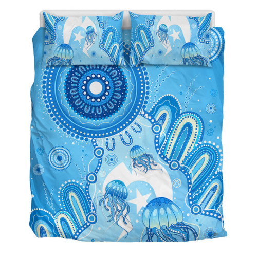 Indigenous Australian Aboriginal Bedding Set Ocean Dreaming Jellyfish Tracks Pride