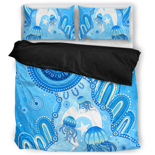 Indigenous Australian Aboriginal Bedding Set Ocean Dreaming Jellyfish Tracks Pride