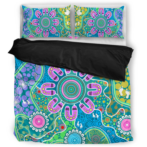 Indigenous Australian Aboriginal Bedding Set Sacred Journey Tracks Culture Spirit