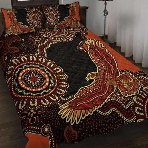 Indigenous Australian Aboriginal Quilt Bed Set Eagle Pride Spirit Of Country