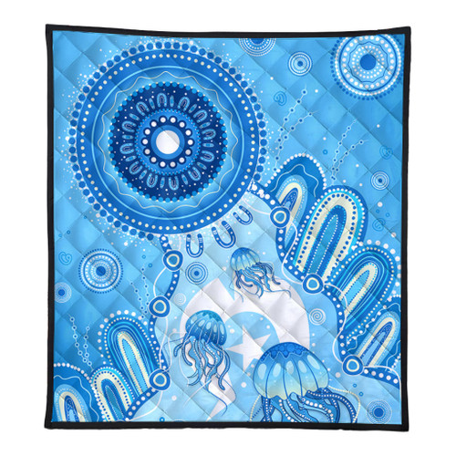 Indigenous Australian Aboriginal Quilt Ocean Dreaming Jellyfish Tracks Pride