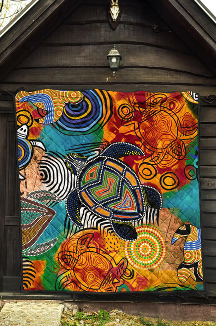 Australia Aboriginal Quilt - Turtle Indigenous Art