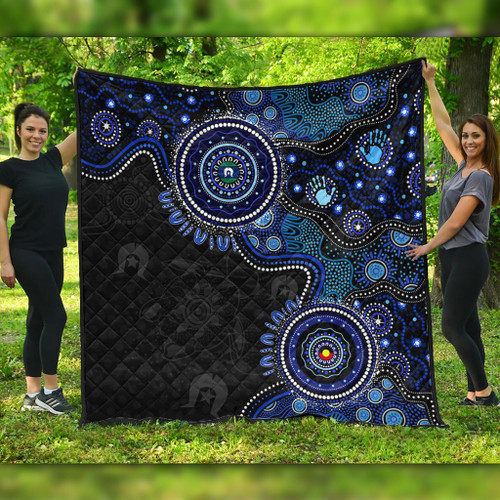 Indigenous Australian Aboriginal Quilt Spirit Tracks Connection Through Sea Country