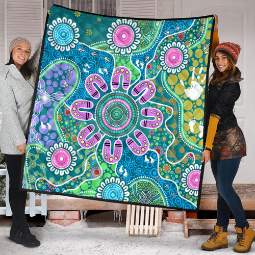 Indigenous Australian Aboriginal Quilt Sacred Journey Tracks Culture Spirit