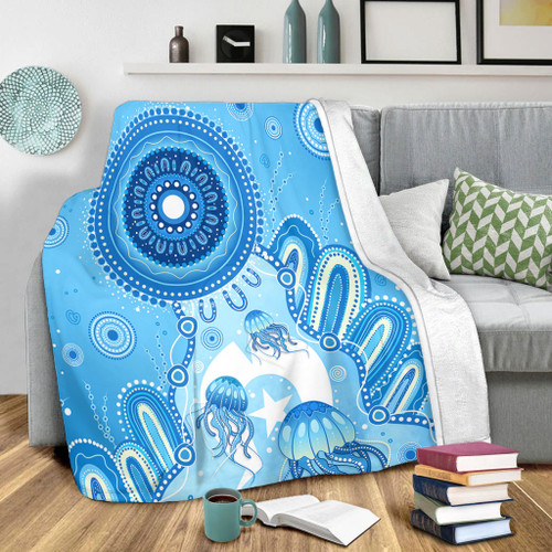 Indigenous Australian Aboriginal Blanket Ocean Dreaming Jellyfish Tracks Pride