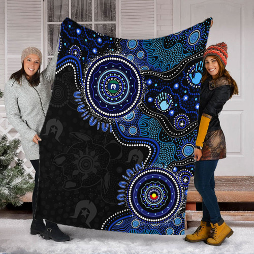 Indigenous Australian Aboriginal Blanket Spirit Tracks Connection Through Sea Country