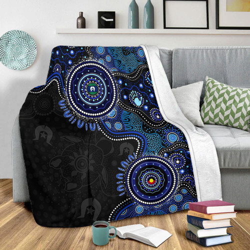 Indigenous Australian Aboriginal Blanket Spirit Tracks Connection Through Sea Country