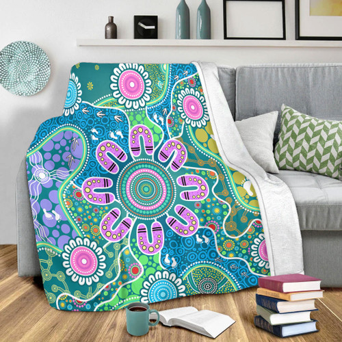 Indigenous Australian Aboriginal Blanket Sacred Journey Tracks Culture Spirit