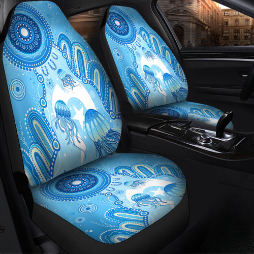 Indigenous Australian Aboriginal Car Seat Cover Ocean Dreaming Jellyfish Tracks Pride