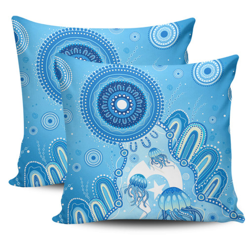 Indigenous Australian Aboriginal Pillow Cases Ocean Dreaming Jellyfish Tracks Pride