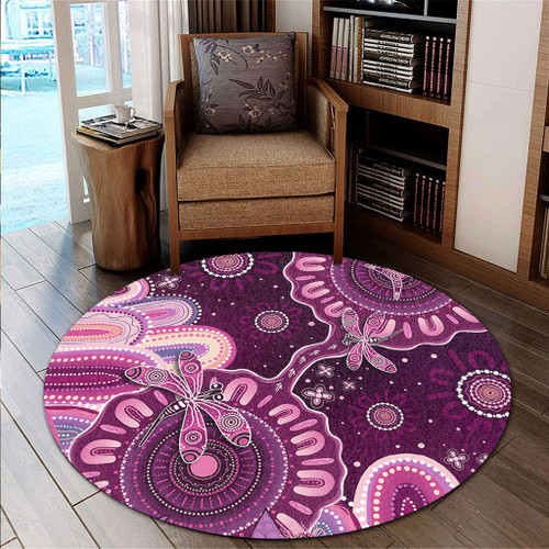 Indigenous Australian Aboriginal Round Rug Dreaming Trails Of Country Spirit