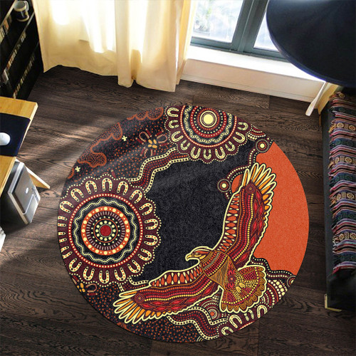 Indigenous Australian Aboriginal Round Rug Eagle Pride Spirit Of Country