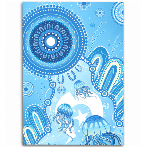 Indigenous Australian Aboriginal Area Rug Ocean Dreaming Jellyfish Tracks Pride