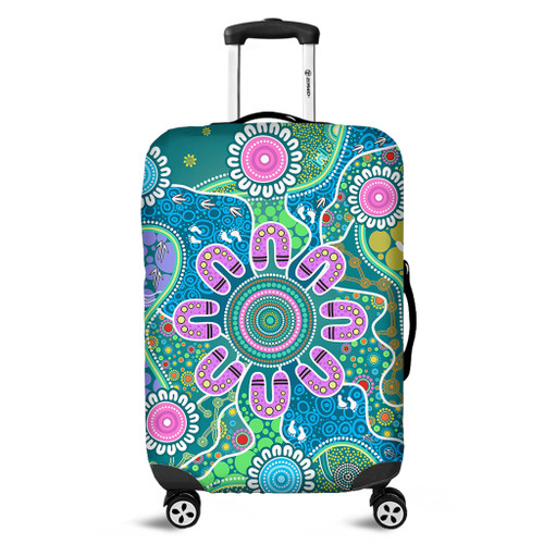 Indigenous Australian Aboriginal Luggage Cover Sacred Journey Tracks Culture Spirit