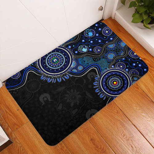 Indigenous Australian Aboriginal Doormat Spirit Tracks Connection Through Sea Country