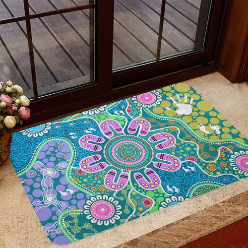 Indigenous Australian Aboriginal Doormat Sacred Journey Tracks Culture Spirit