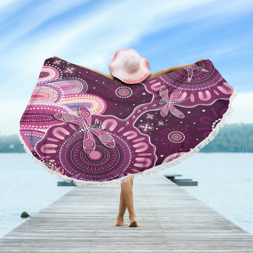 Indigenous Australian Aboriginal Beach Blanket Dreaming Trails Of Country Spirit