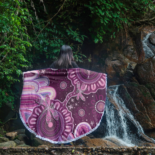 Indigenous Australian Aboriginal Beach Blanket Dreaming Trails Of Country Spirit