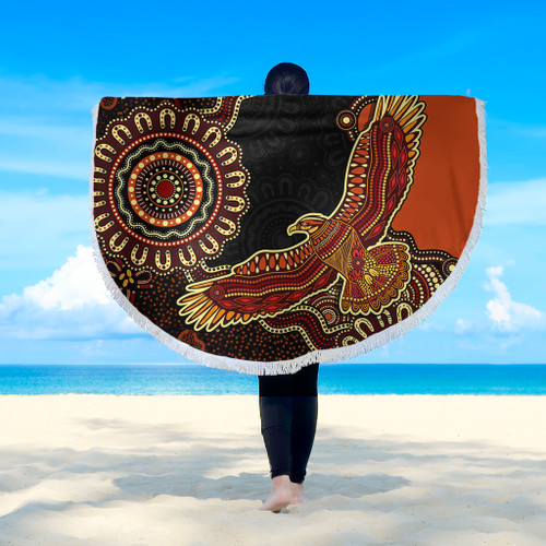 Indigenous Australian Aboriginal Beach Blanket Eagle Pride Spirit Of Country