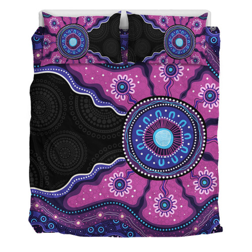 Indigenous Australian Aboriginal Bedding Set Sacred Ancestral Spirit Journey Paths