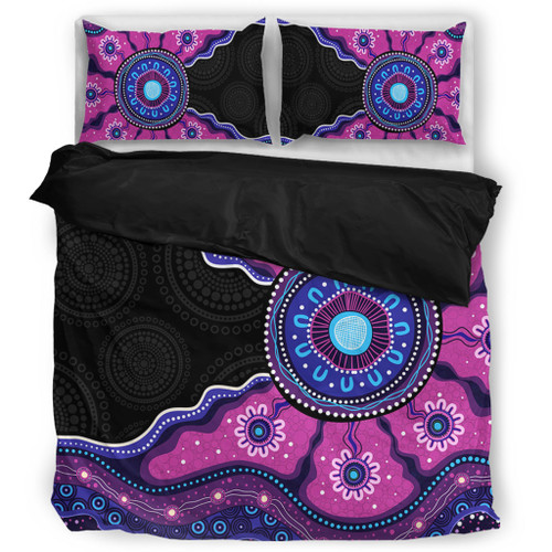 Indigenous Australian Aboriginal Bedding Set Sacred Ancestral Spirit Journey Paths