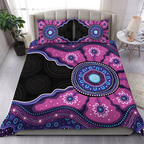 Indigenous Australian Aboriginal Bedding Set Sacred Ancestral Spirit Journey Paths